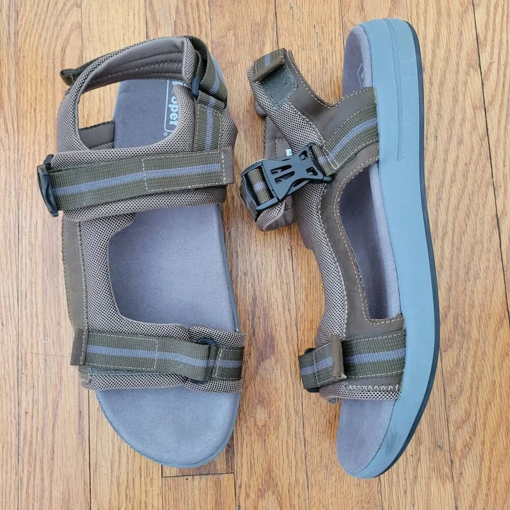 Propet ELI Adjustable‎ 3 Strap Sandals 15 Olive Summer Hiking Comfort